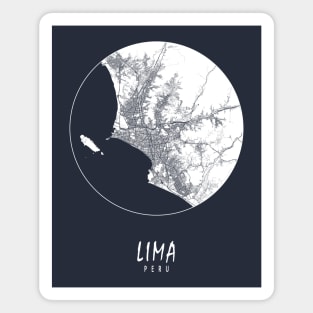 Lima, Peru City Map - Full Moon Magnet